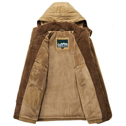 Wasserdichte Winterjacke mit mehreren Taschen für Herren, ideal für den Außenbereich. Wind- und regenfest