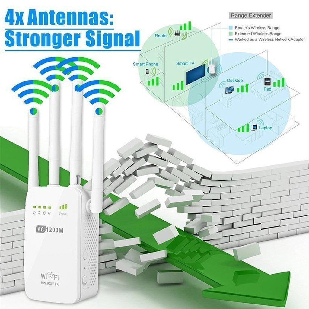 1200Mbps Dual Band 2.4/5G Wireless Range Extender WiFi - Balma Home