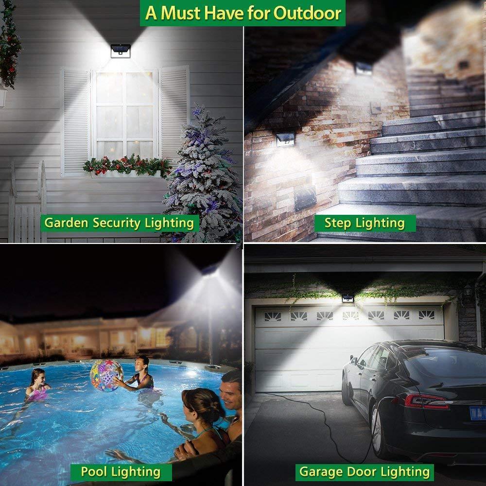 24 LED Solar Lights Outdoor, 3 Optional Modes Wireless Motion Sensor Light with 270° Wide Angle, IP65 Waterproof, Easy-to-install Security Lights for Front Door, Yard, Garage, Deck, Porch - Balma Home