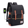 Image of Vintage Laptop Backpack College School Bag with USB Port