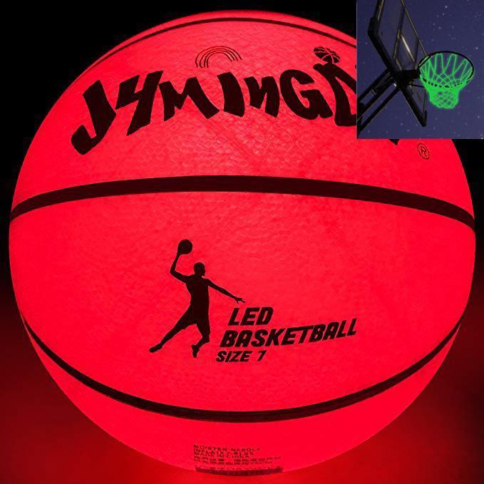 Glow In The Dark High Bright LED Light Up Basketball + Luminous Basketball Net Set - Balma Home