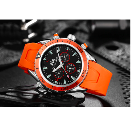 Mens Watch Rubber Strap Automatic Self Wind Mechanical Watch for Men