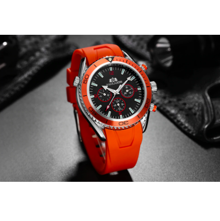 Mens Watch Rubber Strap Automatic Self Wind Mechanical Watch for Men