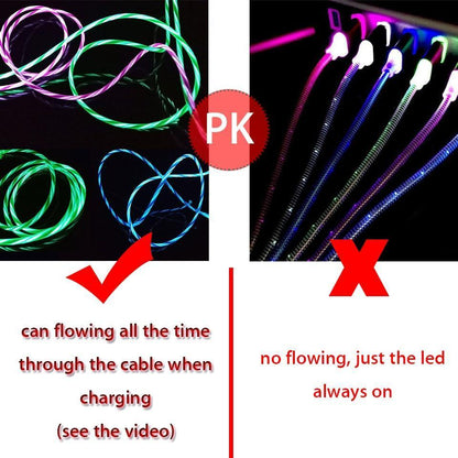LED-fließendes, leuchtendes Telefon-Ladekabel