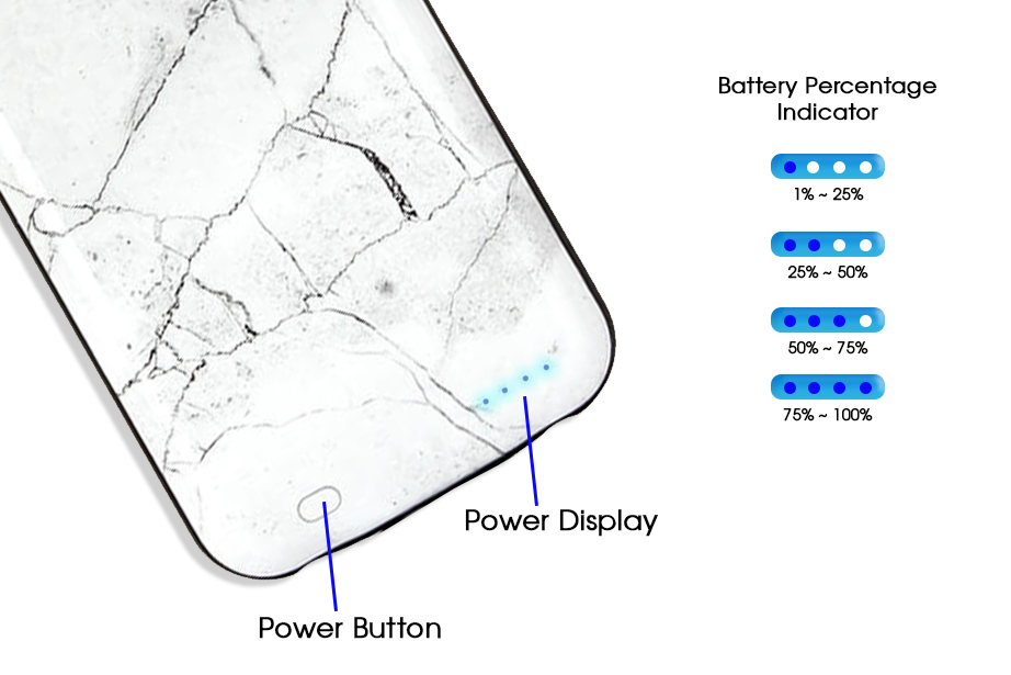 Black Marble Battery Power Phone Case - Balma Home