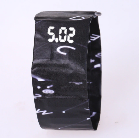 Waterproof Wrist Watch Good-Looking LED Creative Digital Paper Strap Digital Watch Sport
