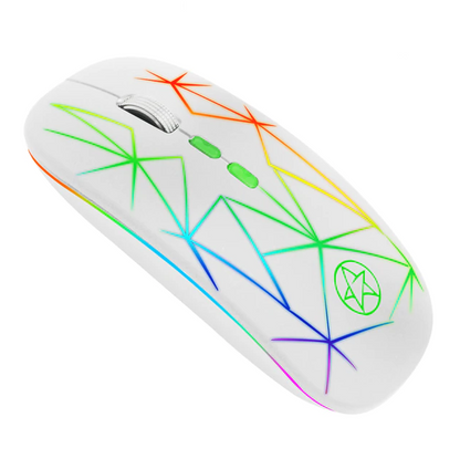 Drahtlose Maus für Gaming, wiederaufladbar, 2,4 GHz, USB, leise, ergonomische RGB-Gaming-Maus für Laptop-PC