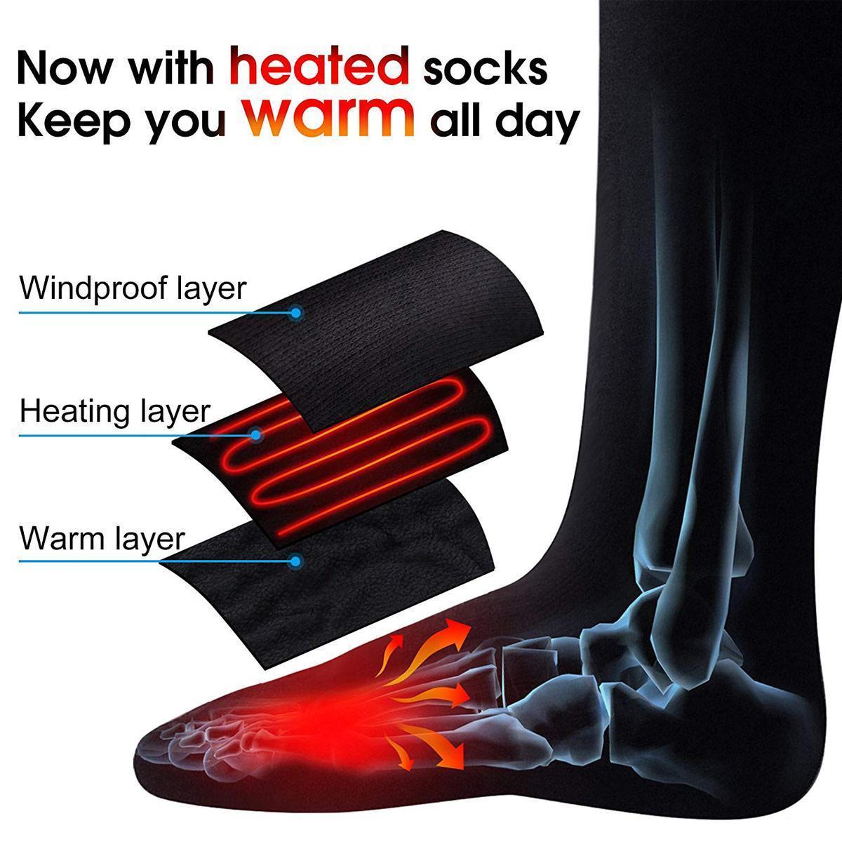 Beheizte Socken aus Baumwolle, elektrisch, wärmend, für den Winter, batteriebetriebene Socken