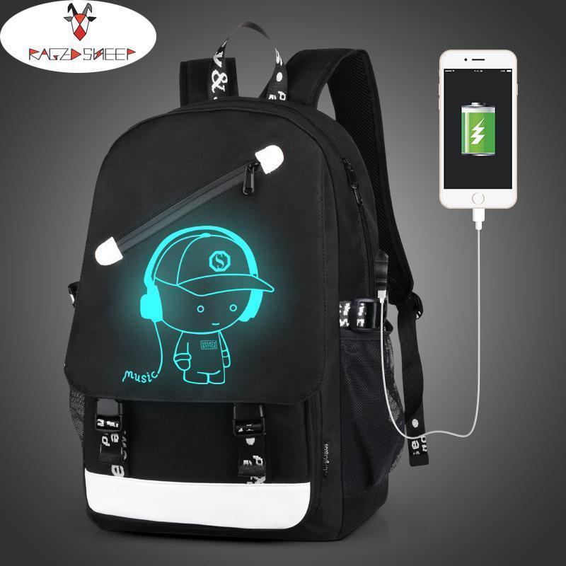 Boys School Charging Backpack Student Luminous Animation Usb Charge Changeover Joint - Balma Home