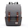 Image of Vintage Laptop Backpack College School Bag with USB Port