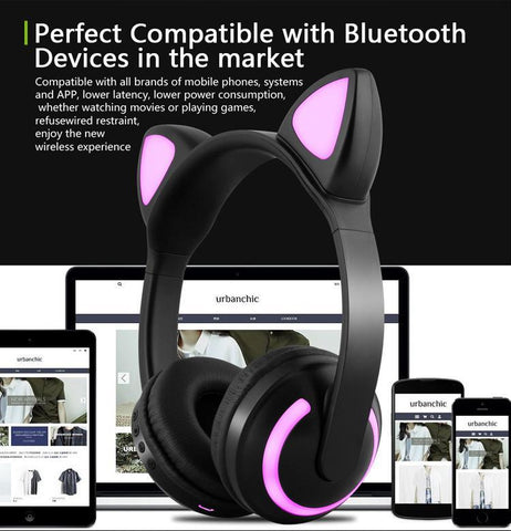 Cat Glowing Bluetooth Headphones - Balma Home